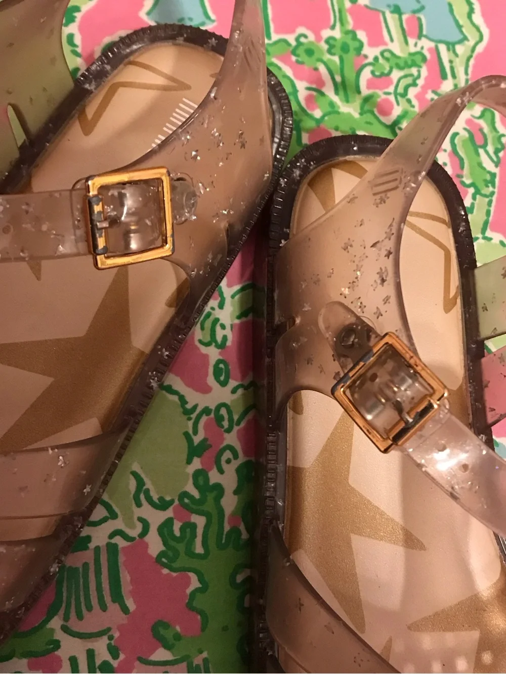 Mini Melissa Jelly Star Sandals Girls Possession Shiny Elements Fisherman size 4